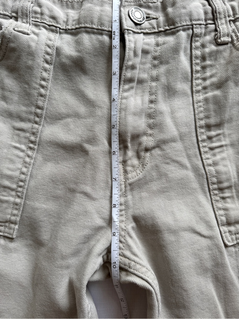 Aéropostale Utility Cargo Pants Tan Beige 100% Cotton Y2K 2000s Size Small - Picture 3 of 8